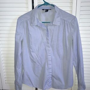 Blue and white pin stripe women’s button up